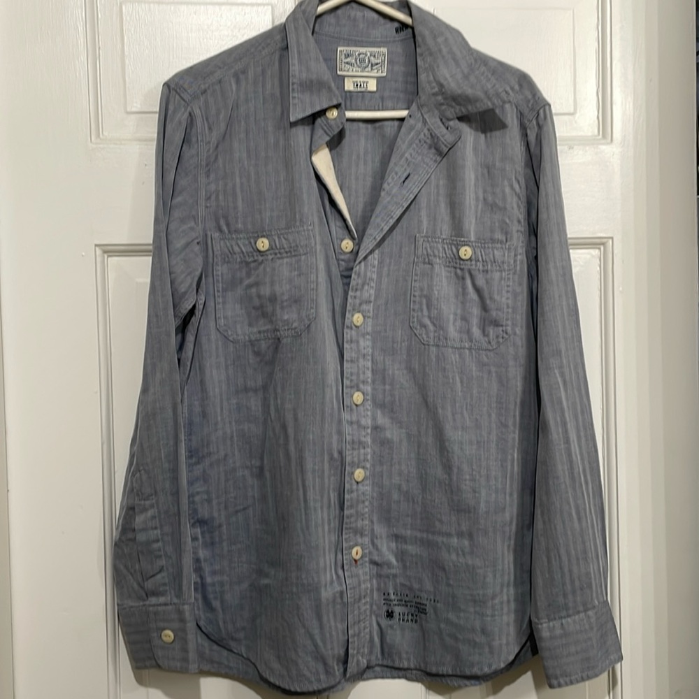 Lucky Brand Gray Casual Button Down Shirt